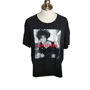 Whitney Houston Graphic T-Shirt Size 2XL Music Singing Black‎